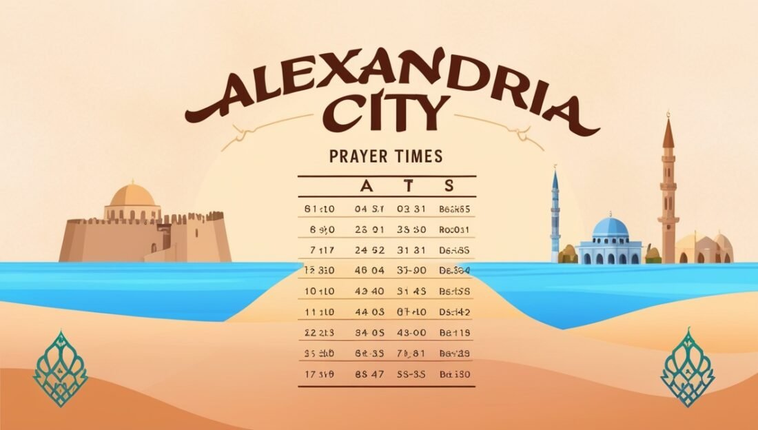 prayer time in Alexandria cityمواقيت الصلاة الاسكندرية