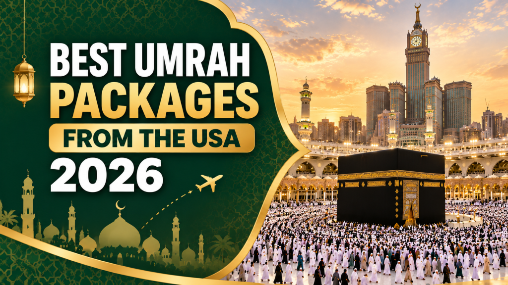 Pilgrims at the Kaaba during an Umrah trip booked from the USA
