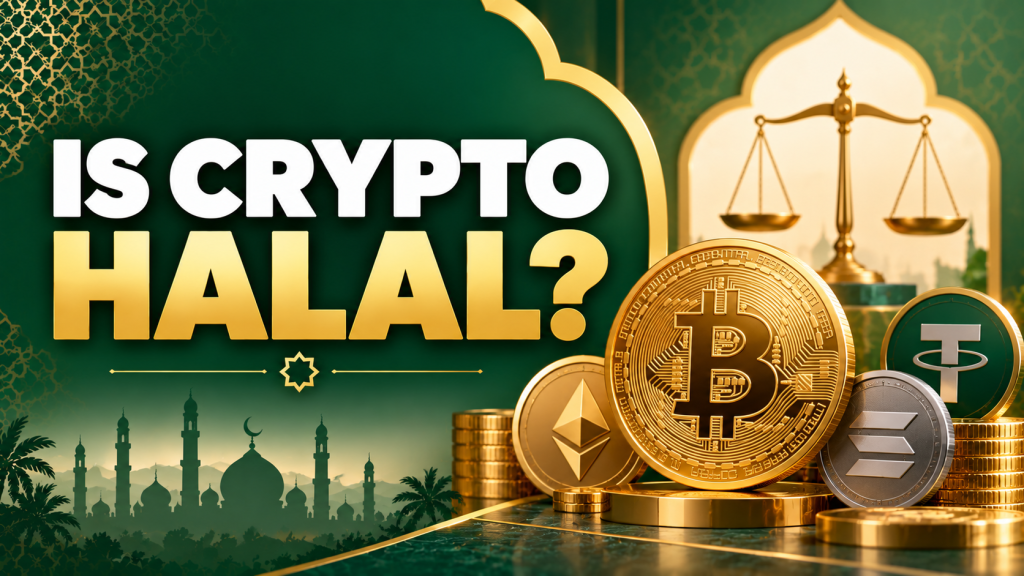 Concept image weighing whether cryptocurrency is halal in Islam