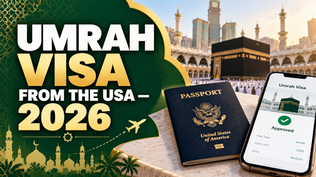 US passport and phone used to apply for a Saudi Umrah visa
